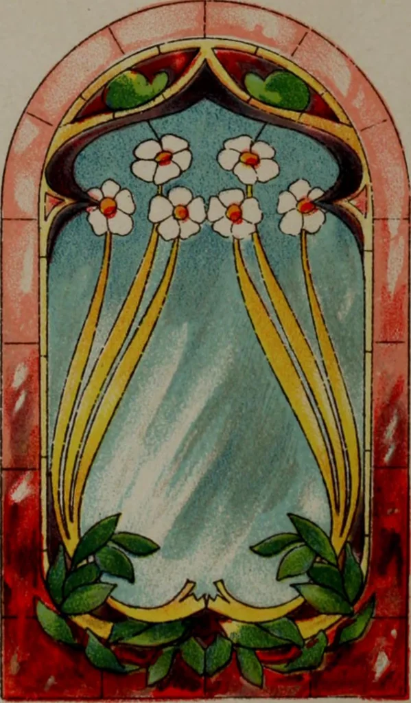 An illustration from Universal design book : containing official list prices of sash, doors and blinds ... official list prices of head, corner and base blocks ... official moulding book ... official list: window glass .., 1908, leaf 403