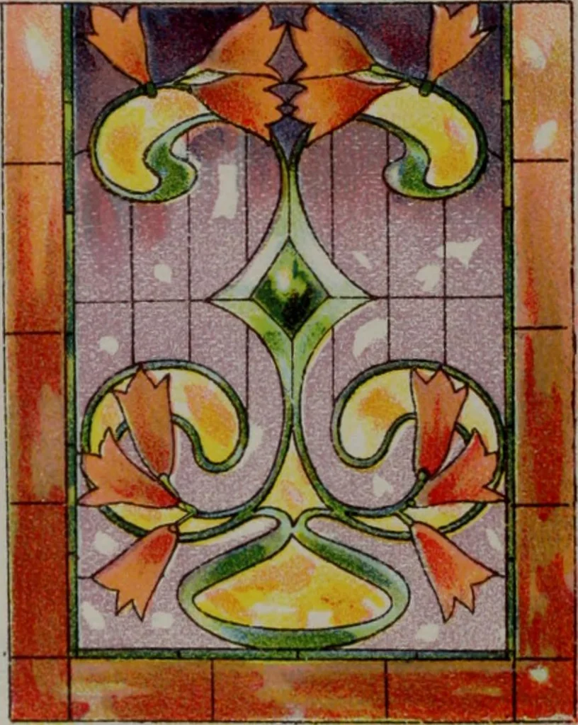 An illustration from Universal design book : containing official list prices of sash, doors and blinds ... official list prices of head, corner and base blocks ... official moulding book ... official list: window glass .., 1908, leaf 407