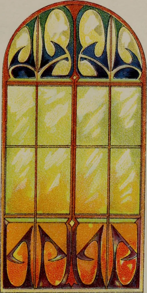 An illustration from Universal design book : containing official list prices of sash, doors and blinds ... official list prices of head, corner and base blocks ... official moulding book ... official list: window glass .., 1908, leaf 408