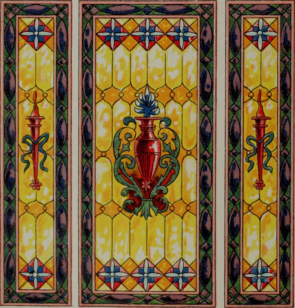 An illustration from Universal design book : containing official list prices of sash, doors and blinds ... official list prices of head, corner and base blocks ... official moulding book ... official list: window glass .., 1908, leaf 409