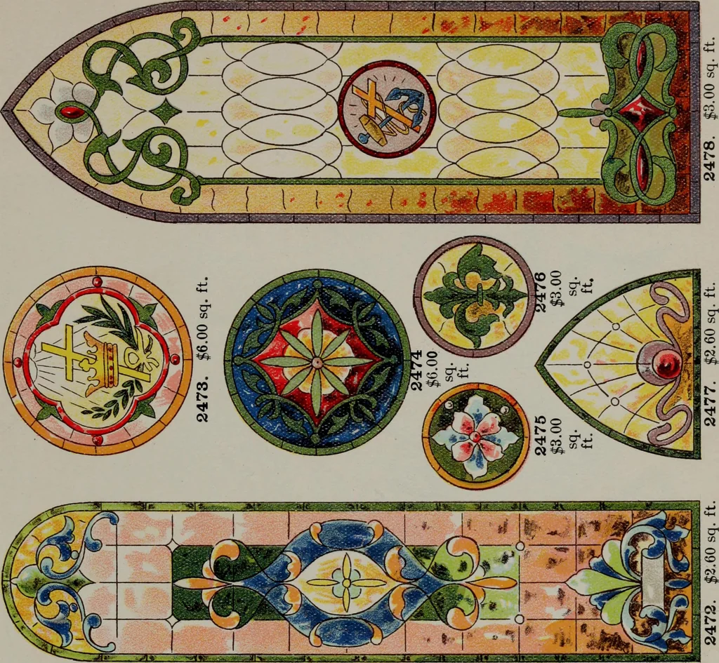 An illustration from Universal design book : containing official list prices of sash, doors and blinds ... official list prices of head, corner and base blocks ... official moulding book ... official list: window glass .., 1908, leaf 414
