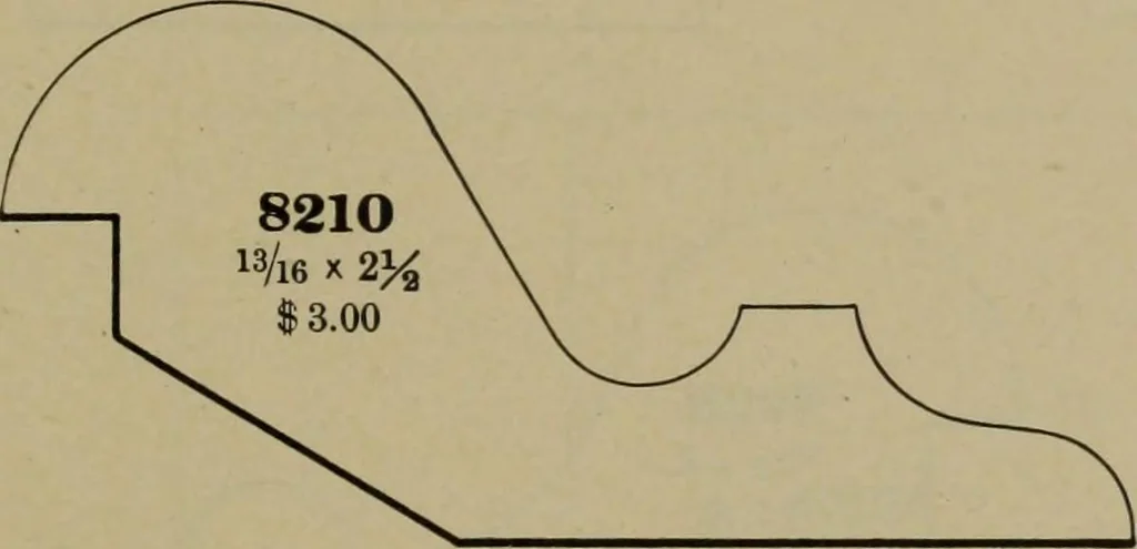 An illustration from Universal design book : containing official list prices of sash, doors and blinds ... official list prices of head, corner and base blocks ... official moulding book ... official list: window glass .., 1908, leaf 434
