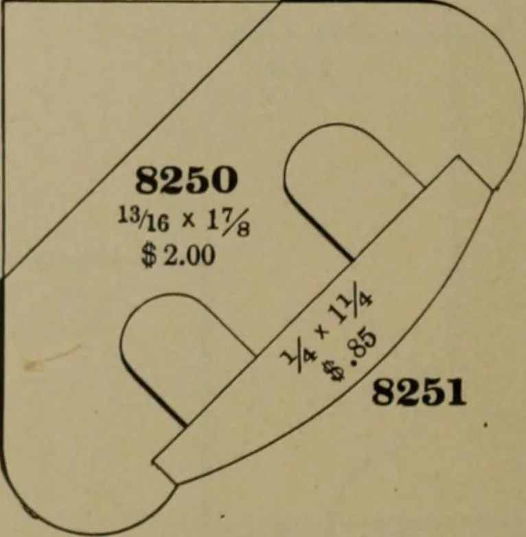 An illustration from Universal design book : containing official list prices of sash, doors and blinds ... official list prices of head, corner and base blocks ... official moulding book ... official list: window glass .., 1908, leaf 437