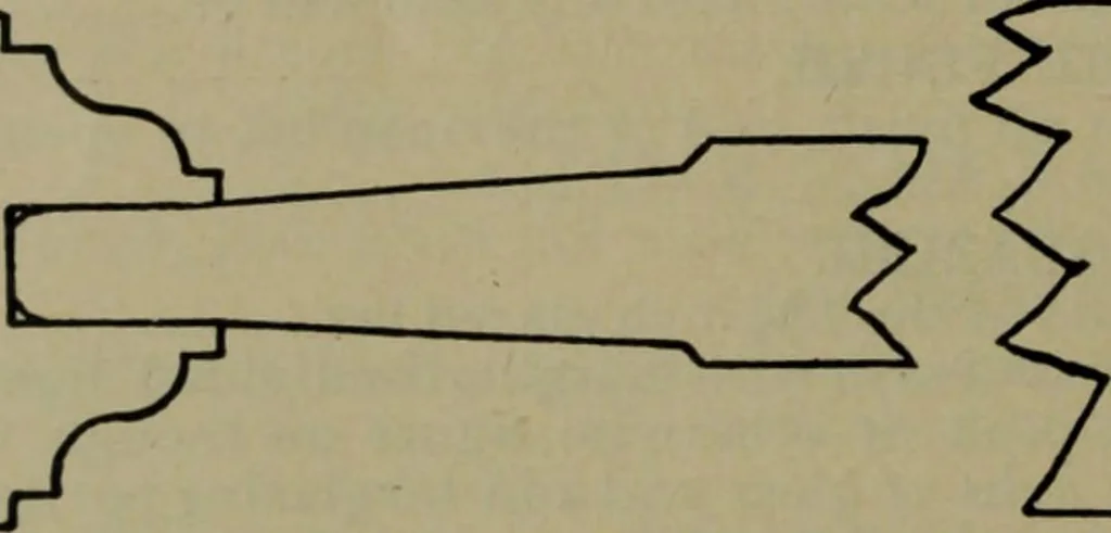 An illustration from Universal design book : containing official list prices of sash, doors and blinds ... official list prices of head, corner and base blocks ... official moulding book ... official list: window glass .., 1908, leaf 51