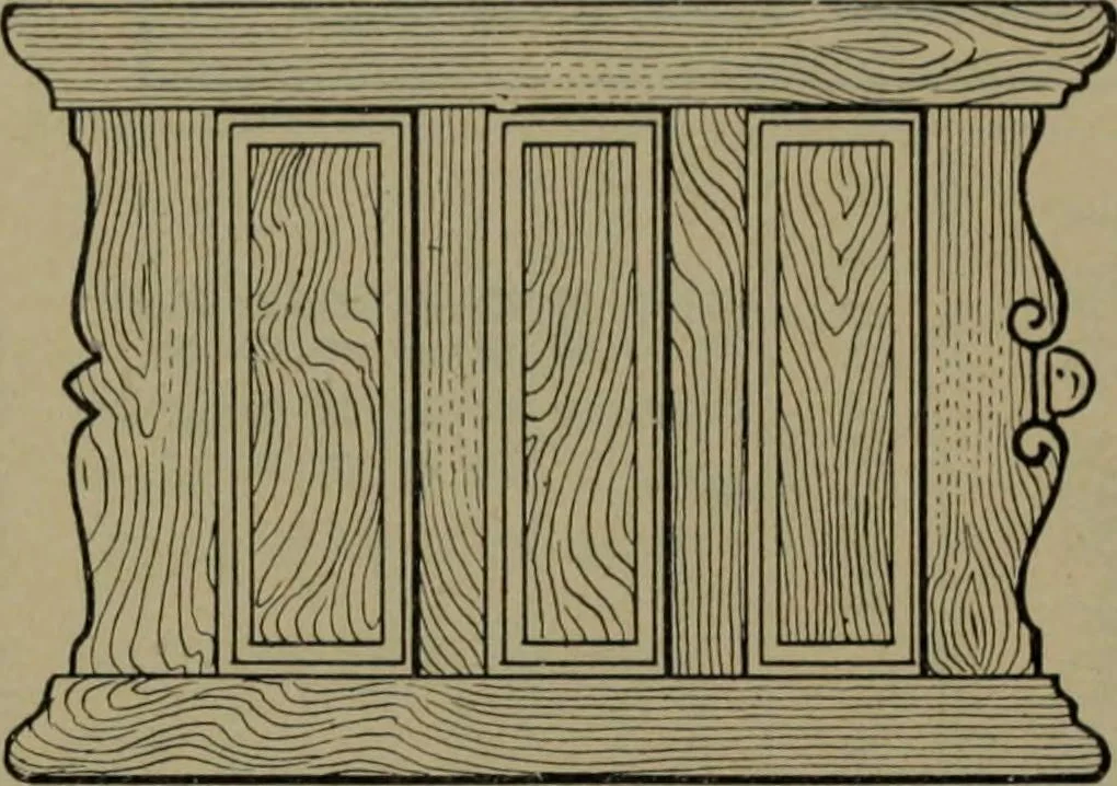 An illustration from Universal design book : containing official list prices of sash, doors and blinds ... official list prices of head, corner and base blocks ... official moulding book ... official list: window glass .., 1908, leaf 61