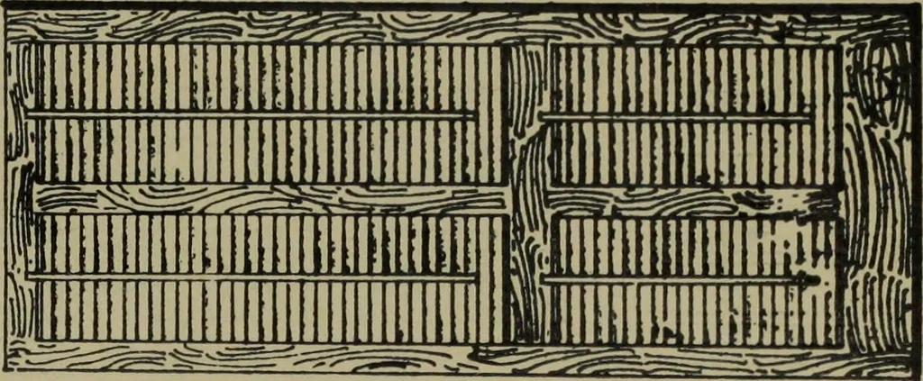 An illustration from Universal design book : containing official list prices of sash, doors and blinds ... official list prices of head, corner and base blocks ... official moulding book ... official list: window glass .., 1908, leaf 68