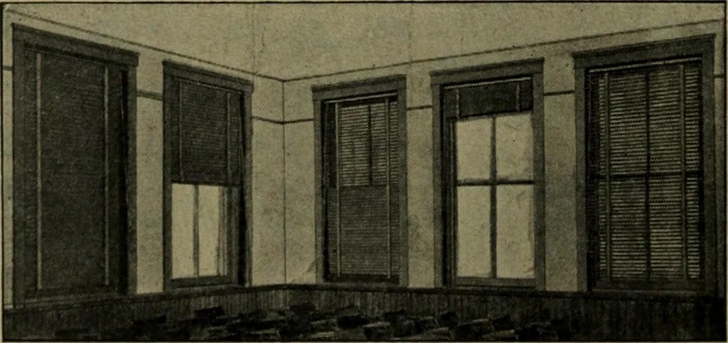 An illustration from Universal design book : containing official list prices of sash, doors and blinds ... official list prices of head, corner and base blocks ... official moulding book ... official list: window glass .., 1908, leaf 73