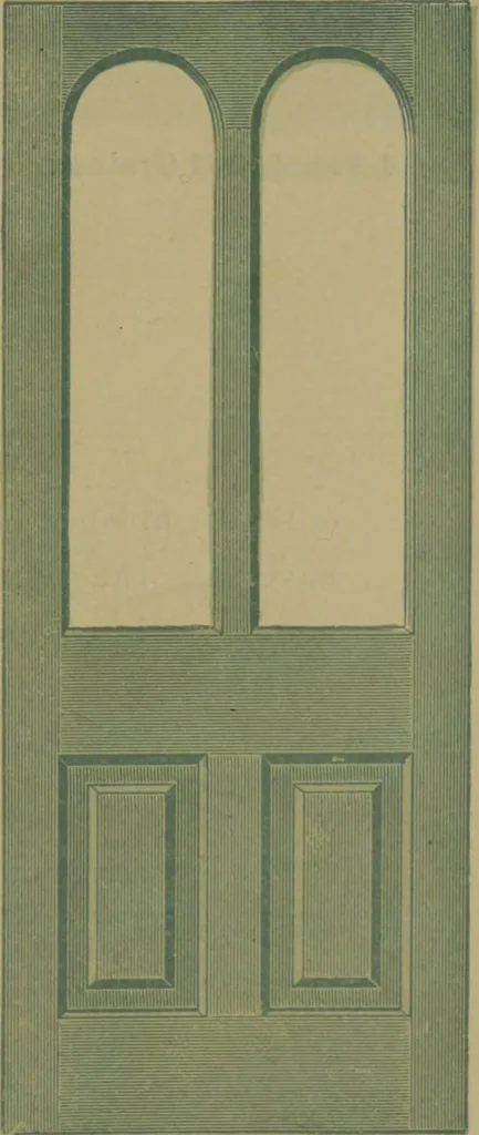 An illustration from Universal design book : containing official list prices of sash, doors and blinds ... official list prices of head, corner and base blocks ... official moulding book ... official list: window glass .., 1908, leaf 76