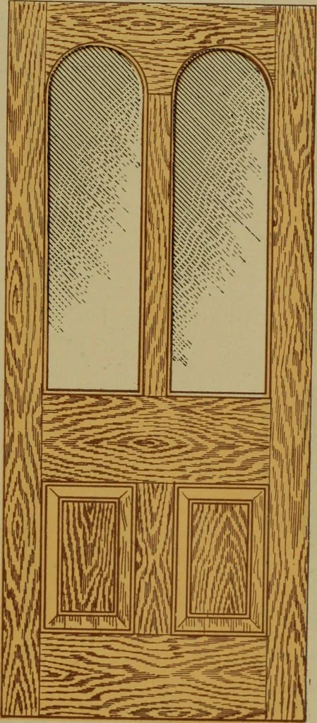 An illustration from Universal design book : containing official list prices of sash, doors and blinds ... official list prices of head, corner and base blocks ... official moulding book ... official list: window glass .., 1908, leaf 78