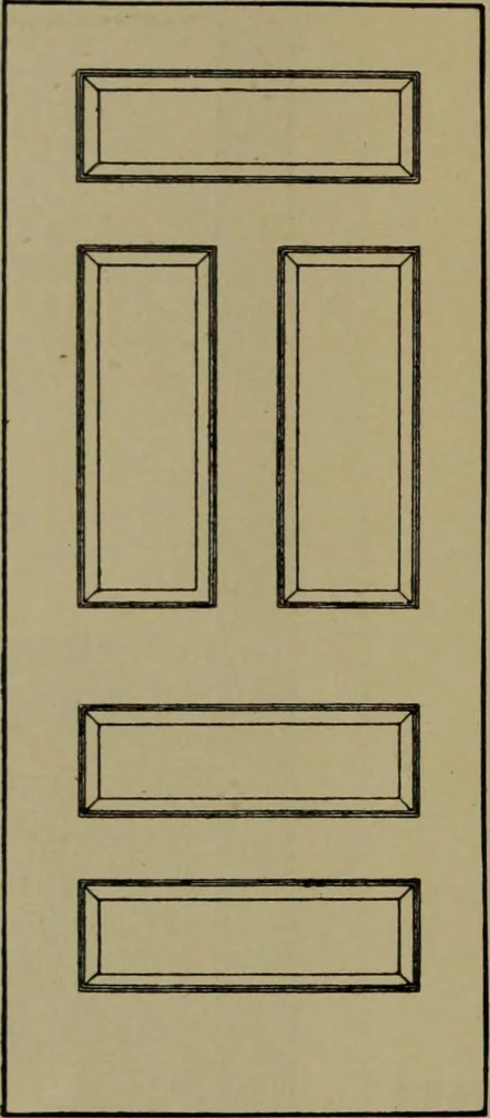 An illustration from Universal design book : containing official list prices of sash, doors and blinds ... official list prices of head, corner and base blocks ... official moulding book ... official list: window glass .., 1908, leaf 79