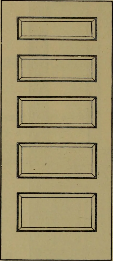 An illustration from Universal design book : containing official list prices of sash, doors and blinds ... official list prices of head, corner and base blocks ... official moulding book ... official list: window glass .., 1908, leaf 79