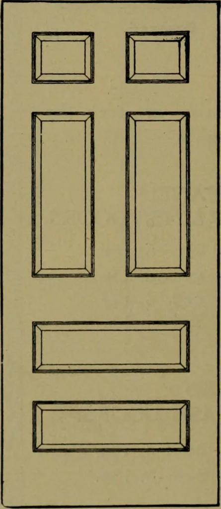 An illustration from Universal design book : containing official list prices of sash, doors and blinds ... official list prices of head, corner and base blocks ... official moulding book ... official list: window glass .., 1908, leaf 79