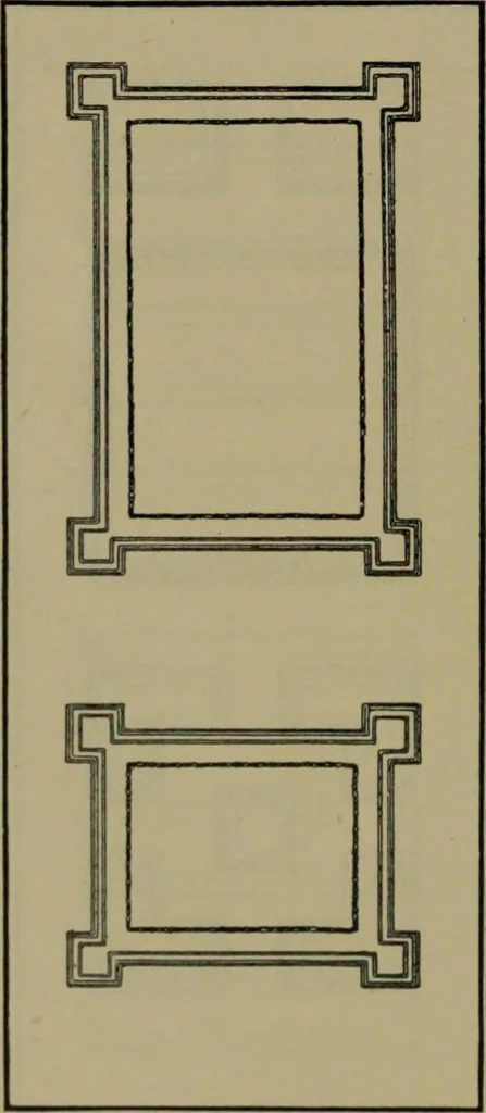 An illustration from Universal design book : containing official list prices of sash, doors and blinds ... official list prices of head, corner and base blocks ... official moulding book ... official list: window glass .., 1908, leaf 81
