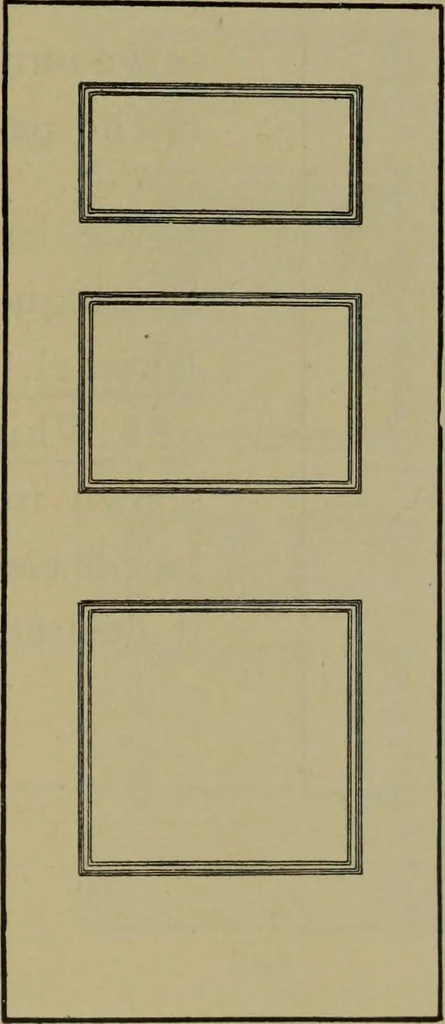 An illustration from Universal design book : containing official list prices of sash, doors and blinds ... official list prices of head, corner and base blocks ... official moulding book ... official list: window glass .., 1908, leaf 82