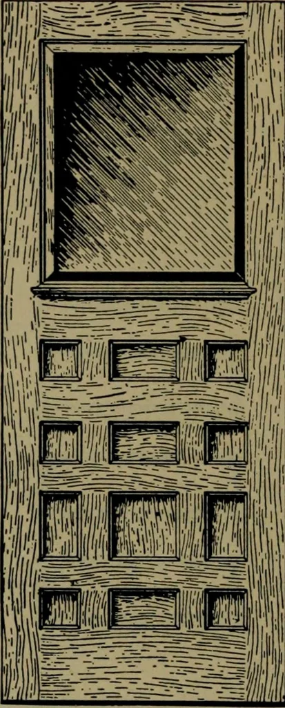 An illustration from Universal design book : containing official list prices of sash, doors and blinds ... official list prices of head, corner and base blocks ... official moulding book ... official list: window glass .., 1908, leaf 85