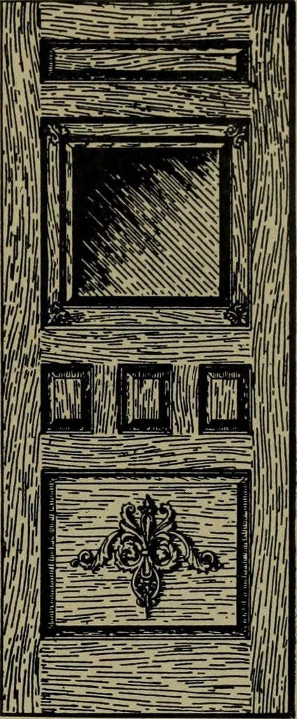 An illustration from Universal design book : containing official list prices of sash, doors and blinds ... official list prices of head, corner and base blocks ... official moulding book ... official list: window glass .., 1908, leaf 86