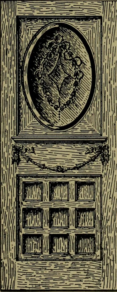 An illustration from Universal design book : containing official list prices of sash, doors and blinds ... official list prices of head, corner and base blocks ... official moulding book ... official list: window glass .., 1908, leaf 86