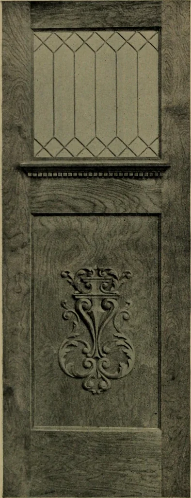 An illustration from Universal design book : containing official list prices of sash, doors and blinds ... official list prices of head, corner and base blocks ... official moulding book ... official list: window glass .., 1908, leaf 89