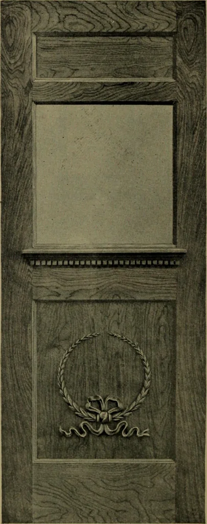An illustration from Universal design book : containing official list prices of sash, doors and blinds ... official list prices of head, corner and base blocks ... official moulding book ... official list: window glass .., 1908, leaf 89