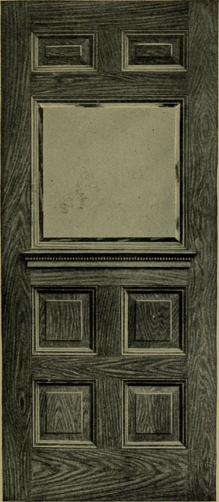 An illustration from Universal design book : containing official list prices of sash, doors and blinds ... official list prices of head, corner and base blocks ... official moulding book ... official list: window glass .., 1908, leaf 90
