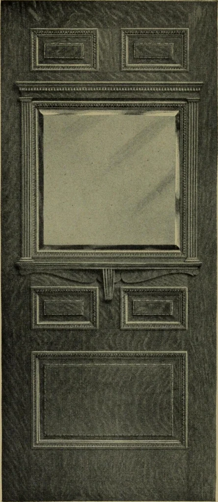 An illustration from Universal design book : containing official list prices of sash, doors and blinds ... official list prices of head, corner and base blocks ... official moulding book ... official list: window glass .., 1908, leaf 90