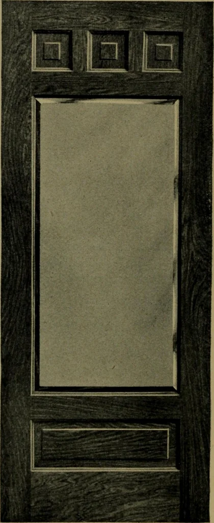 An illustration from Universal design book : containing official list prices of sash, doors and blinds ... official list prices of head, corner and base blocks ... official moulding book ... official list: window glass .., 1908, leaf 91