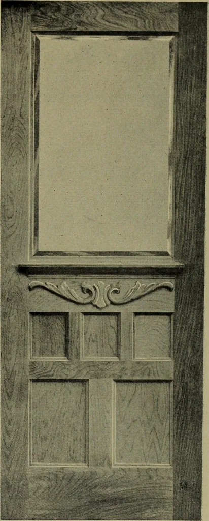 An illustration from Universal design book : containing official list prices of sash, doors and blinds ... official list prices of head, corner and base blocks ... official moulding book ... official list: window glass .., 1908, leaf 94