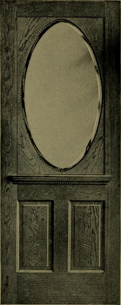 An illustration from Universal design book : containing official list prices of sash, doors and blinds ... official list prices of head, corner and base blocks ... official moulding book ... official list: window glass .., 1908, leaf 95