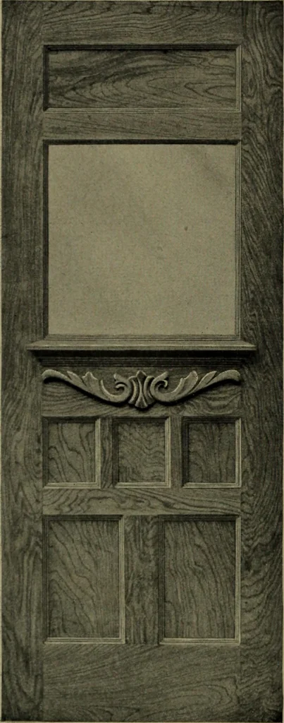 An illustration from Universal design book : containing official list prices of sash, doors and blinds ... official list prices of head, corner and base blocks ... official moulding book ... official list: window glass .., 1908, leaf 97
