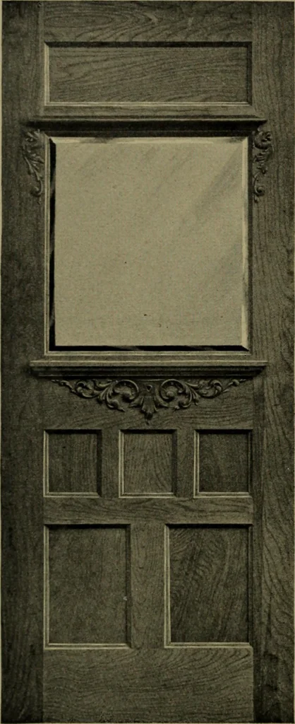 An illustration from Universal design book : containing official list prices of sash, doors and blinds ... official list prices of head, corner and base blocks ... official moulding book ... official list: window glass .., 1908, leaf 99