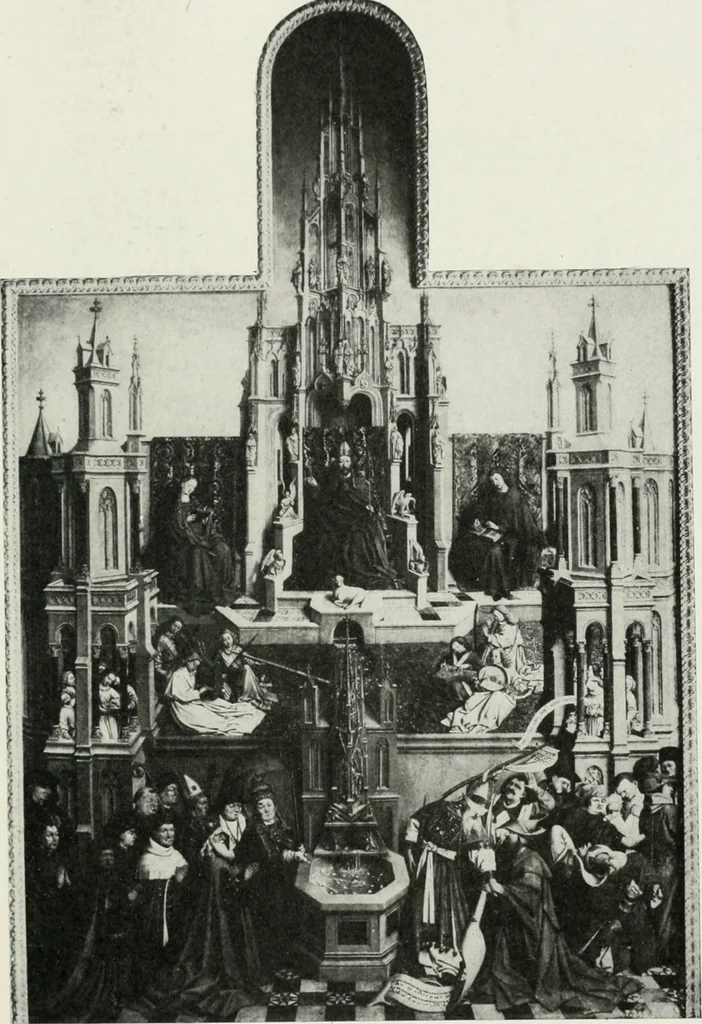 An illustration from The University Prints. Student series D. Art of the Netherlands and Germany; five hundred reproductions illustrating the Flemish, Dutch, and German schools of painting, from the early fifteenth to the eighteenth century; German sculpture from the eleventh to the seventeenth century, 1907, leaf 34