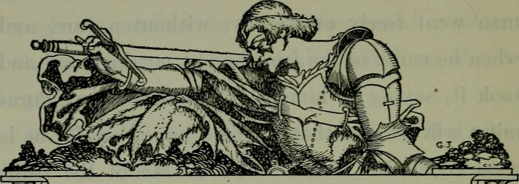 An illustration from The unknown quantity : a book of romance and some half-told tales, 1912, leaf 101