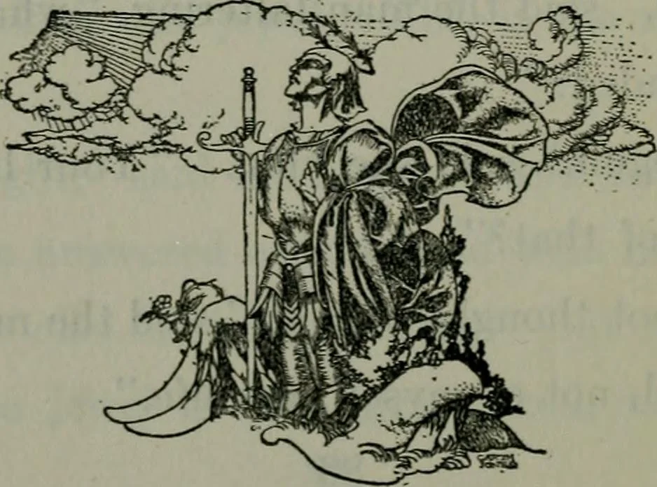 An illustration from The unknown quantity : a book of romance and some half-told tales, 1912, leaf 105