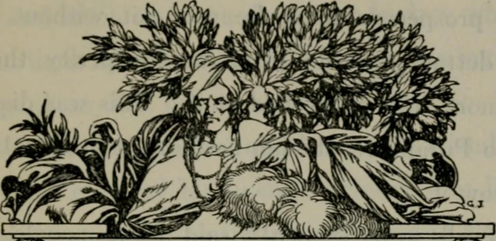 An illustration from The unknown quantity : a book of romance and some half-told tales, 1912, leaf 94