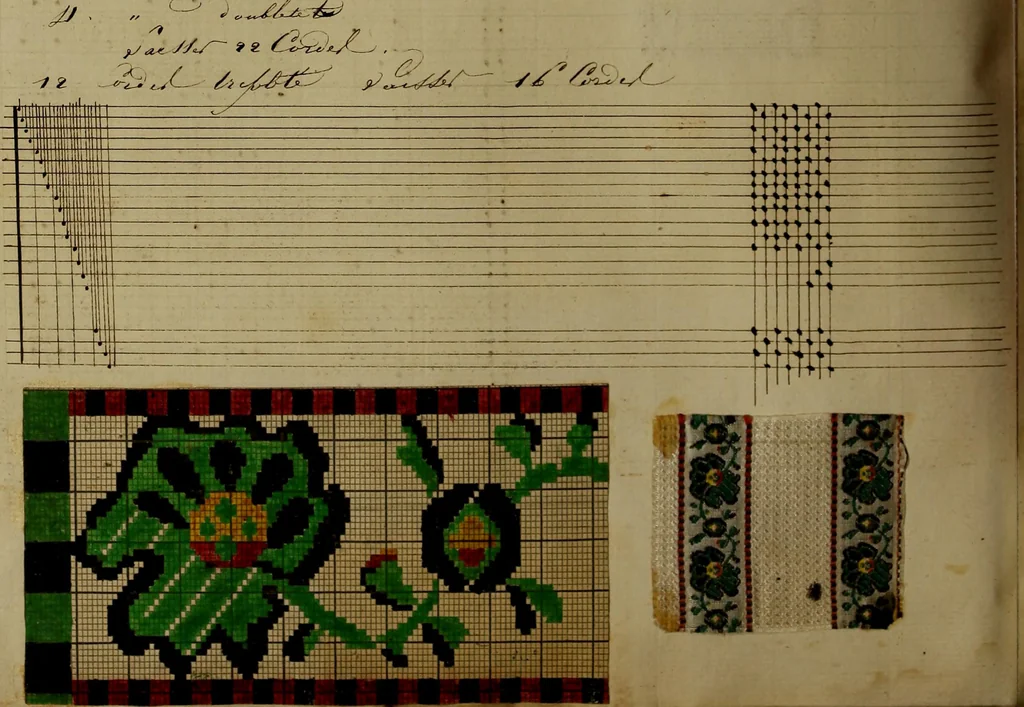 An illustration from [Un metier de fabrique, avec la dénomination des diverses objects nécessaires à la fabrication de l'étoffe, 1835, leaf 111