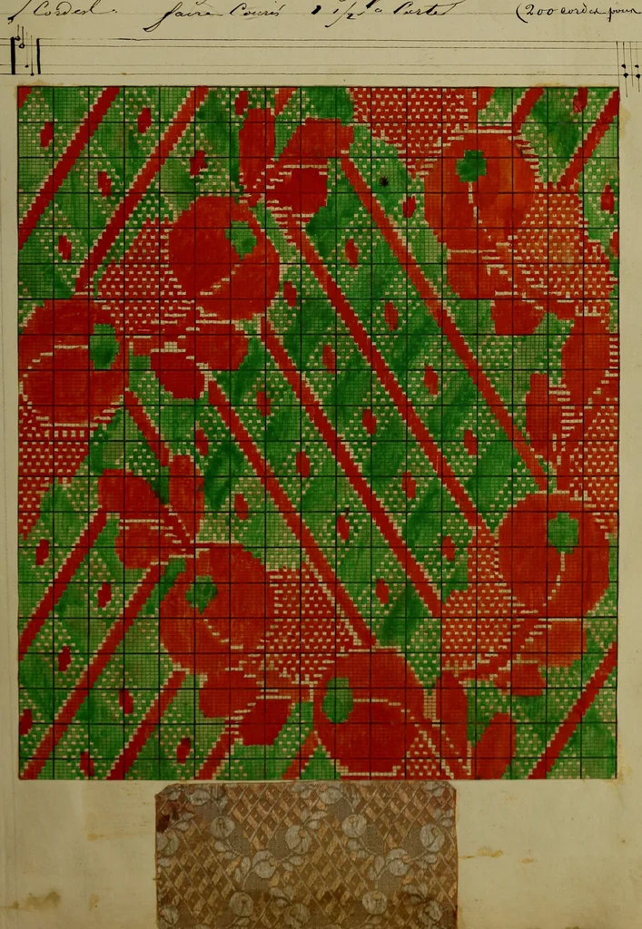 An illustration from [Un metier de fabrique, avec la dénomination des diverses objects nécessaires à la fabrication de l'étoffe, 1835, leaf 114