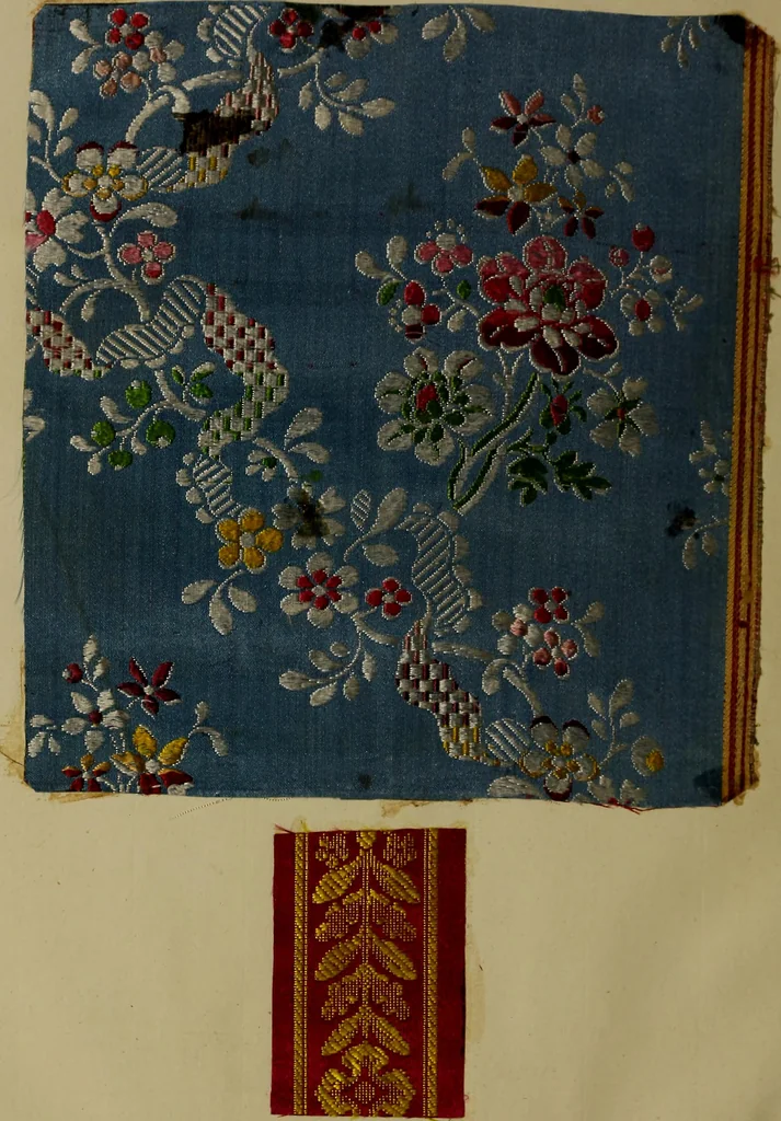 An illustration from [Un metier de fabrique, avec la dénomination des diverses objects nécessaires à la fabrication de l'étoffe, 1835, leaf 245