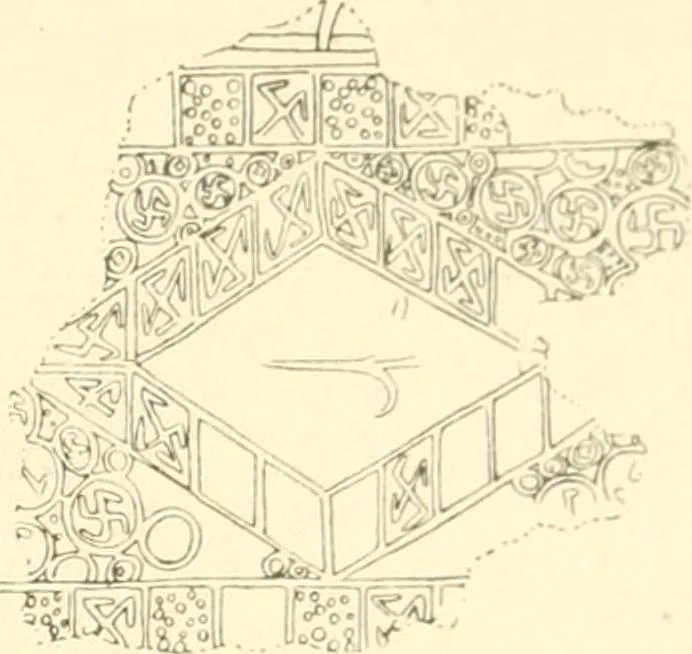 An illustration from Untersuchungen zur Geschichte der Wand- und Deckenmalerei in der Schweiz, vom 9. bis zum Anfang des 16. Jahrhunderts, 1906, leaf 174
