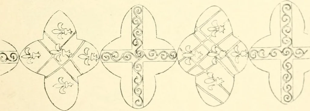 An illustration from Untersuchungen zur Geschichte der Wand- und Deckenmalerei in der Schweiz, vom 9. bis zum Anfang des 16. Jahrhunderts, 1906, leaf 174