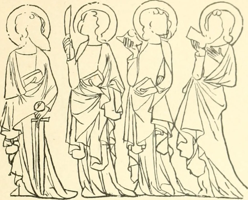 An illustration from Untersuchungen zur Geschichte der Wand- und Deckenmalerei in der Schweiz, vom 9. bis zum Anfang des 16. Jahrhunderts, 1906, leaf 176
