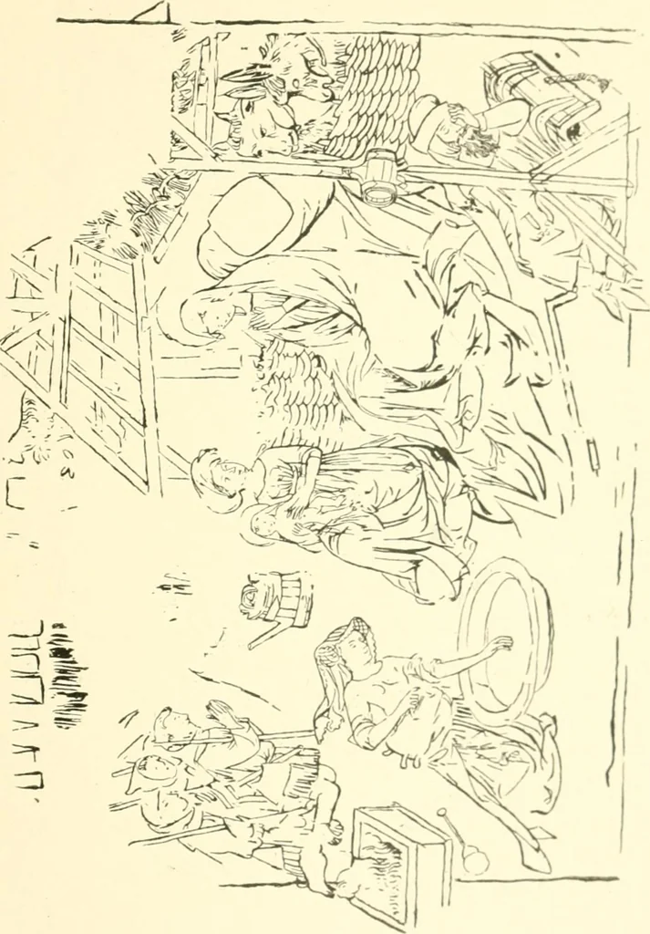 An illustration from Untersuchungen zur Geschichte der Wand- und Deckenmalerei in der Schweiz, vom 9. bis zum Anfang des 16. Jahrhunderts, 1906, leaf 180