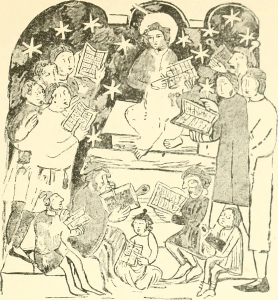 An illustration from Untersuchungen zur Geschichte der Wand- und Deckenmalerei in der Schweiz, vom 9. bis zum Anfang des 16. Jahrhunderts, 1906, leaf 186