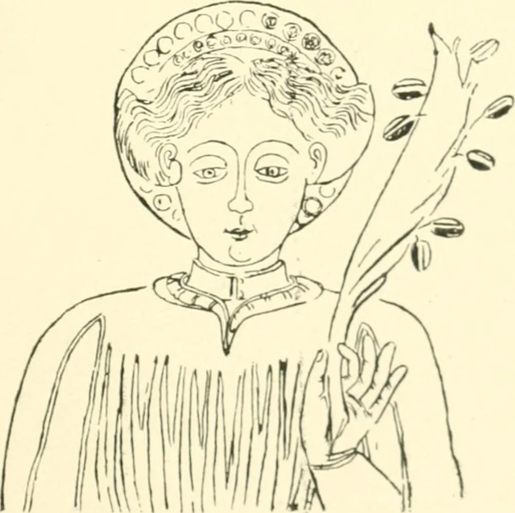 An illustration from Untersuchungen zur Geschichte der Wand- und Deckenmalerei in der Schweiz, vom 9. bis zum Anfang des 16. Jahrhunderts, 1906, leaf 188