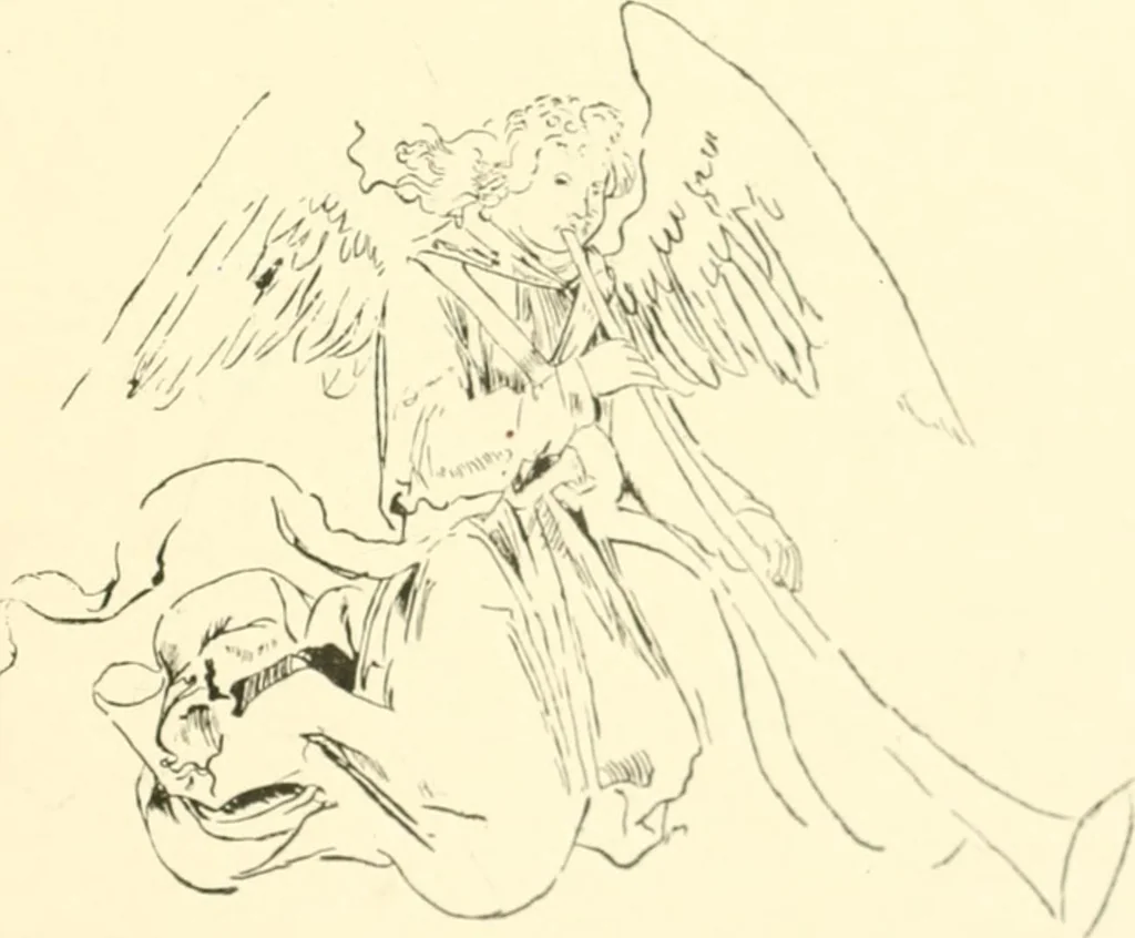 An illustration from Untersuchungen zur Geschichte der Wand- und Deckenmalerei in der Schweiz, vom 9. bis zum Anfang des 16. Jahrhunderts, 1906, leaf 192