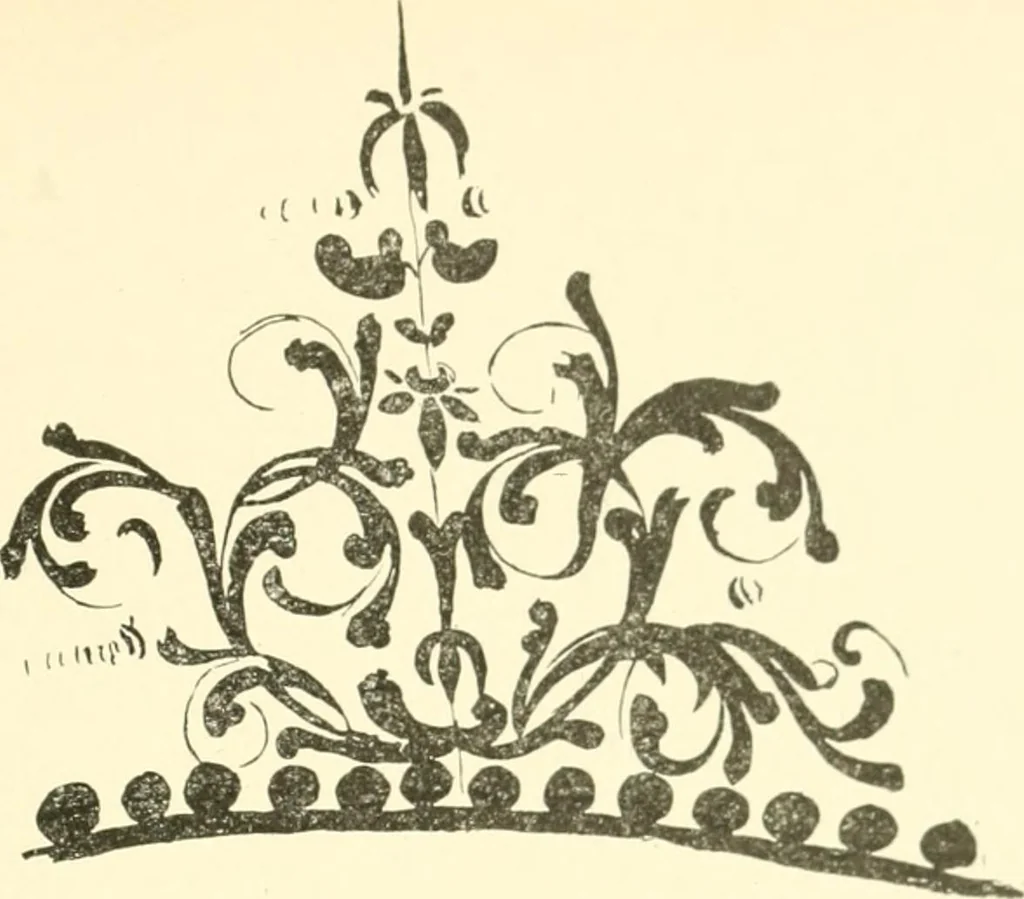 An illustration from Untersuchungen zur Geschichte der Wand- und Deckenmalerei in der Schweiz, vom 9. bis zum Anfang des 16. Jahrhunderts, 1906, leaf 194