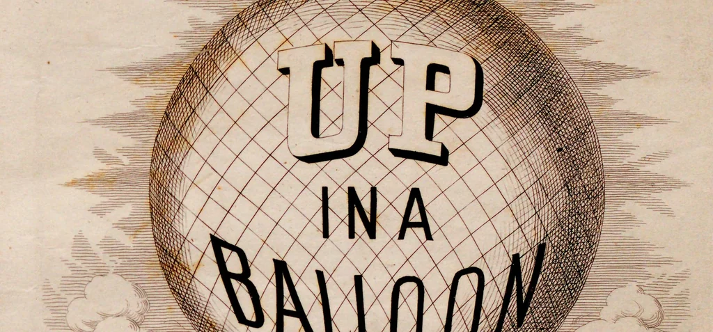An illustration from Up in a balloon : song, 1869, leaf 1
