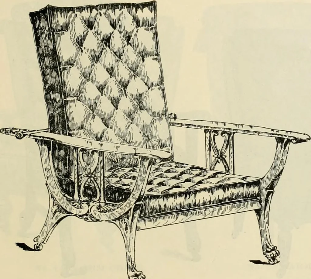An illustration from Upholstered furniture for the parlor, hall, library, reception room, hotels, stores, club rooms, etc. / Streit and Schmit., 1897, leaf 12