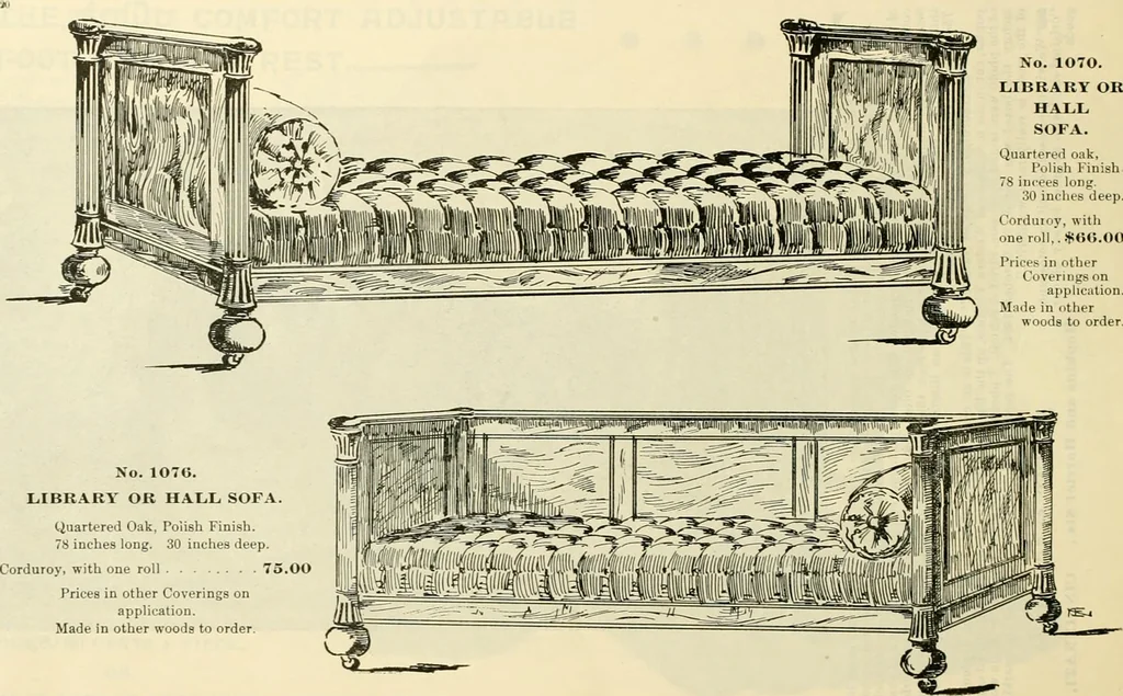 An illustration from Upholstered furniture for the parlor, hall, library, reception room, hotels, stores, club rooms, etc. / Streit and Schmit., 1897, leaf 21