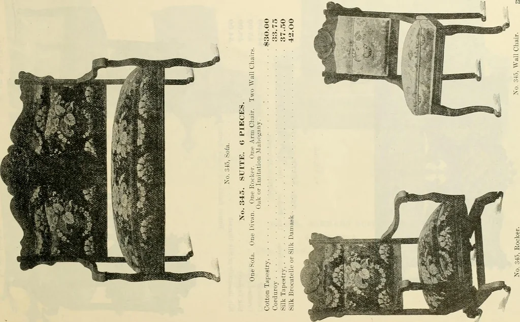 An illustration from Upholstered furniture for the parlor, hall, library, reception room, hotels, stores, club rooms, etc. / Streit and Schmit., 1897, leaf 52