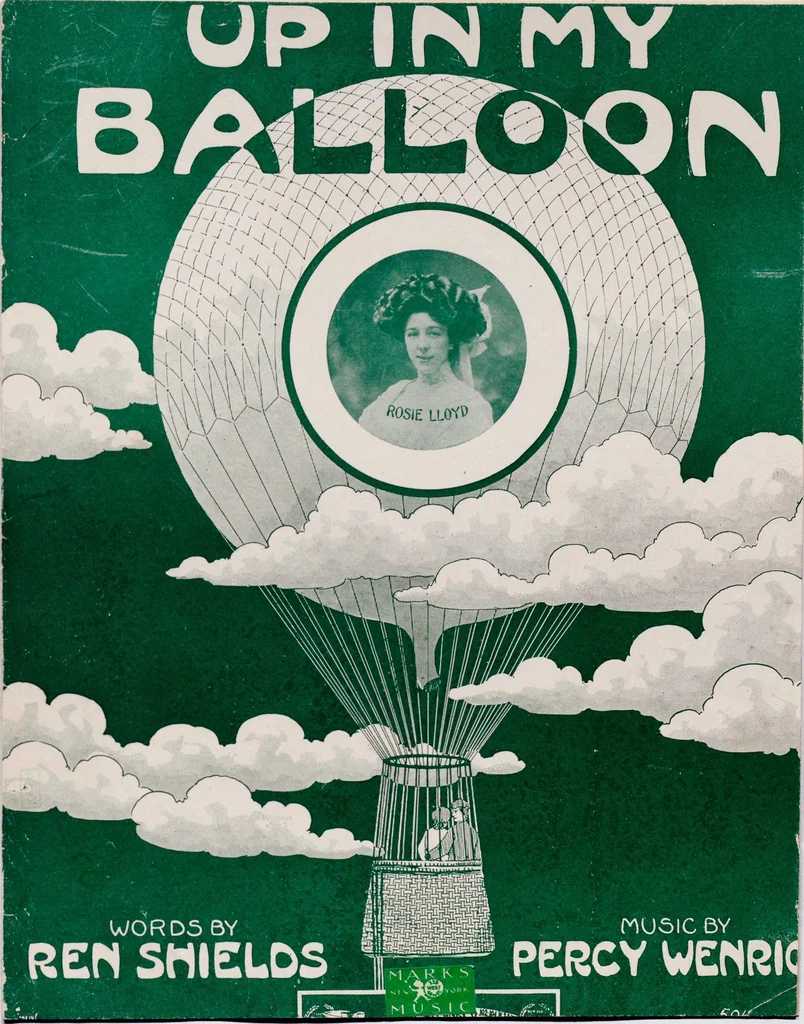 An illustration from Up in my balloon, 1908, leaf 1